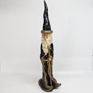 VINTAGE Kurt Adler Mystical Resin Wizard Crystal Ball Figurine Candle Holder